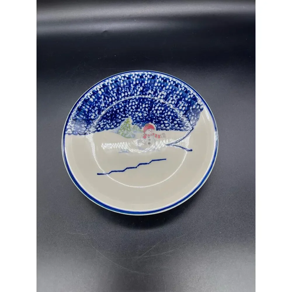Thomson Pottery Snowman Set of 2 Salad Plates